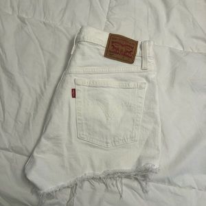 Levi 501 White Denim Shorts